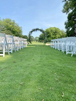 Outdoor Ceremony on 10th Tee
 Arch by Studio Poppy