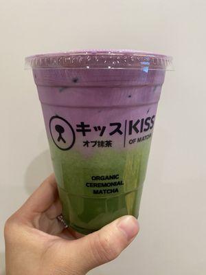 Ube matcha latte