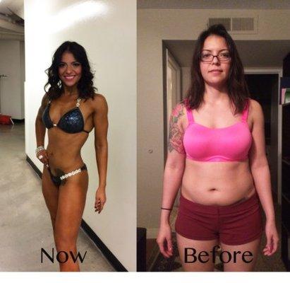 Bodybuilding competition transformation.