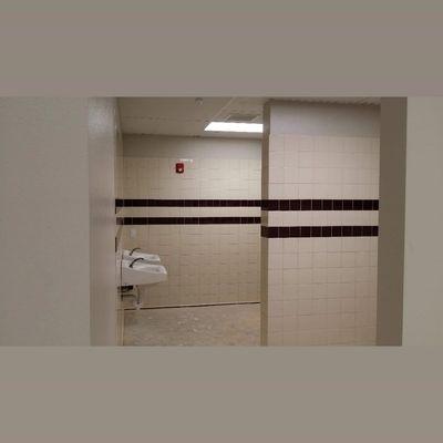 Commercial bathroom tile job