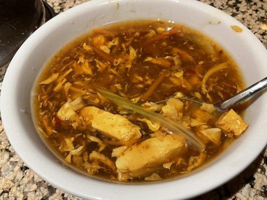 Simply lovely Vegetarian Hot and Sour Soup.