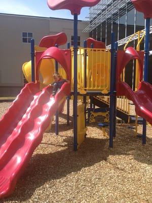 Berrian on the play set at YMCA