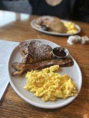 Brioche French toast and bacon