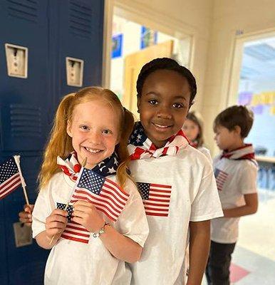 James River Day School second graders are ready to give their Hall of States speeches.