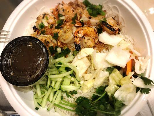 Grilled shrimp noodle salad