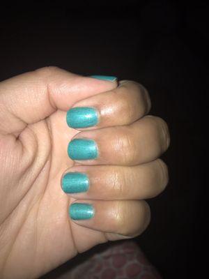 China Glaze Gelaze for a gel mani with a matching regular color for the pedi.