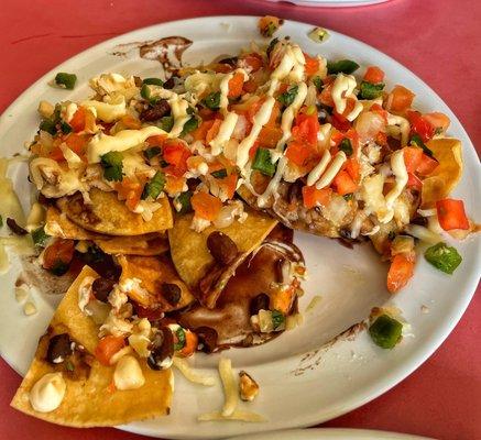 Nachos - sorry we started to eat some before we took a pic - SO good