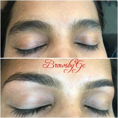 Brows transformation before and after results