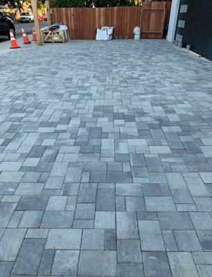 Finishing pavers.