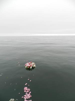 Wreath heading out to sea