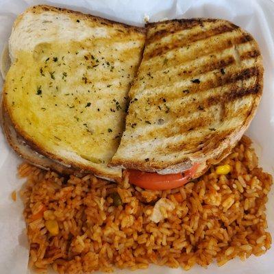 Greek Panini w/ Spanish Rice