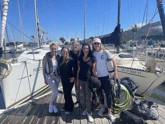 Woman crew after a day of anchoring and sailing