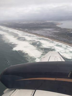 On approach to North Bend airport via PenAir.