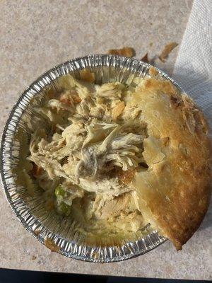 This is half eaten pot pie from Brookshire's Chandler Texas soooo good