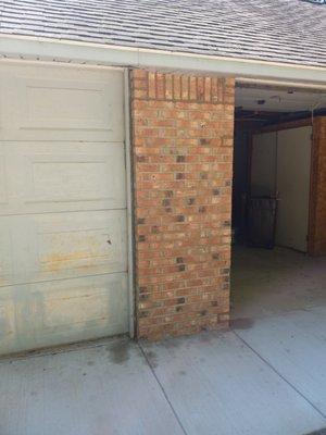 Rebuilt brick wall