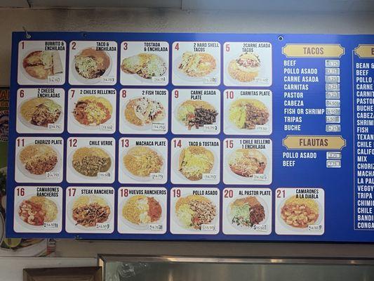 Menu w/ prices as of sep 2024.