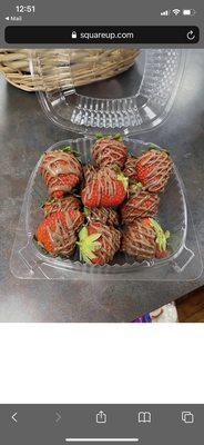 Chocolate drizzled fresh strawberries