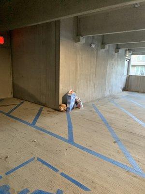 Trash in parking deck