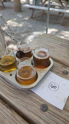 The first flight, all IPAs