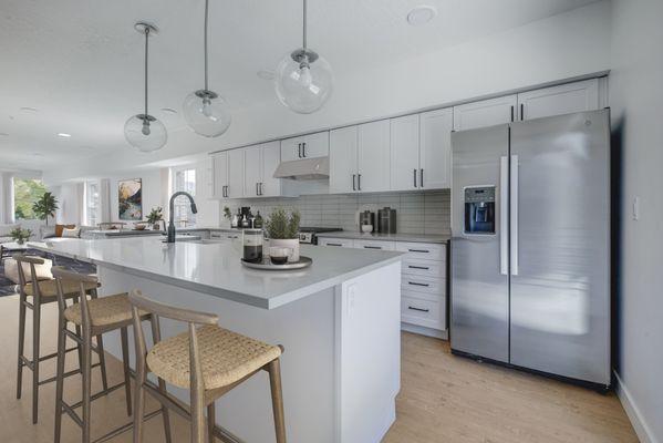 Virtual staging of the kitchen with stainless steel appliances