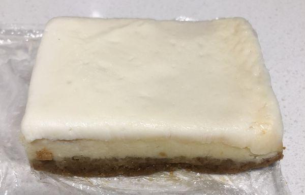 Cheesecake bar. Completely flavorless. Even the graham cracker crust had no flavor.