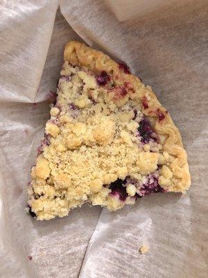 Lemon blueberry streusel pie