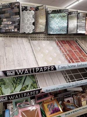 Peel & stick wallpaper squares.