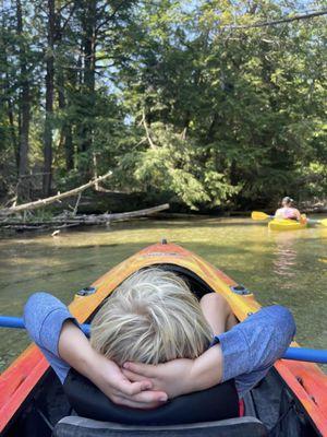 my son relaxing on the double