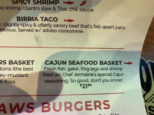 Really good Cajun basket