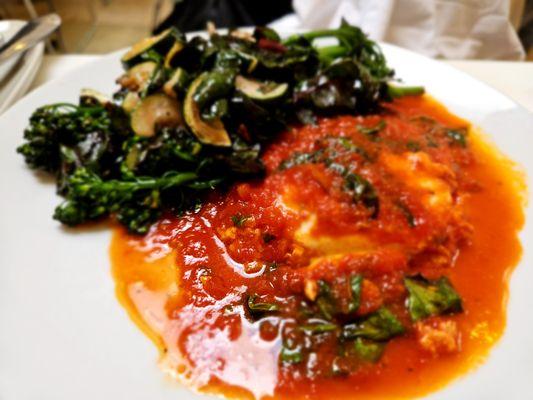 Delicious tomato sauce on eggs and not your usual seasonal veggies