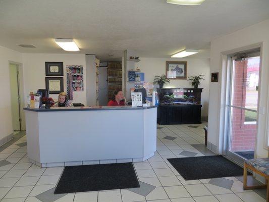 The reception area at Cache Meadow.  We want to keep our clinic clean and safe for you and your pet.  Please tell us how we can improve.