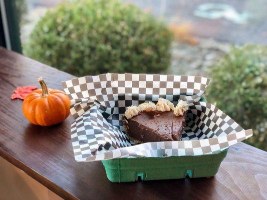 Black dirt chocolate cream pie