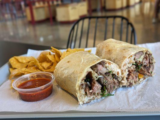 Burrito Hanger Steak with tender meat