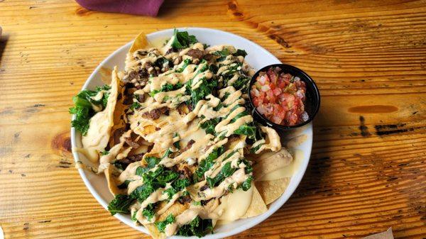 Surf and Turf Nachos (except my wife didn't want shrimp so she was able to get double steak - very nice)