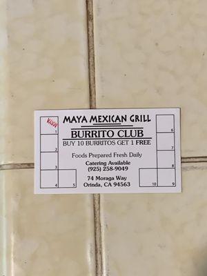 Burrito card