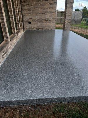 Polyaspartic flake patio coating