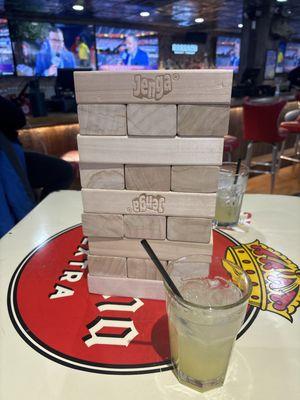 Giant Jenga and $5 margaritas in Sundays.