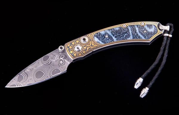 William Henry B09 Riptide Knife with 100,000 year-old fossil coral inlay.