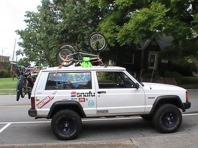 The shop Jeep on its way to Louisville KY Skatepark...2009