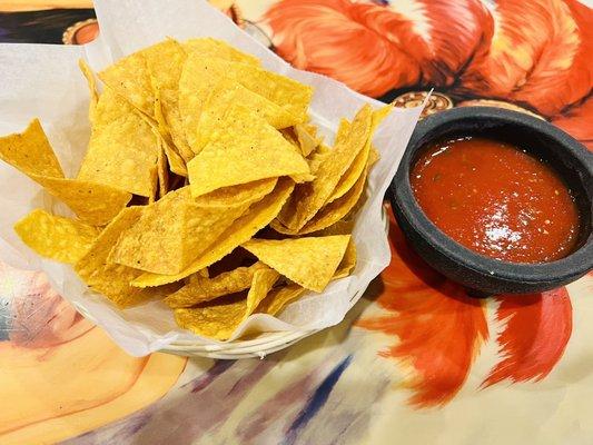 Complimentary chips and salsa