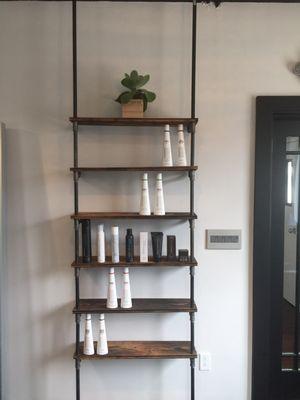 Cool wall fixture displaying hair product!