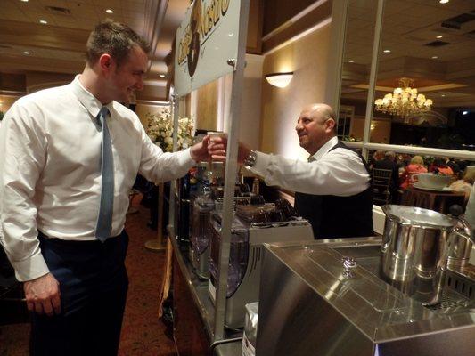 Espresso Cart catering. Wedding at the Club Venetian.