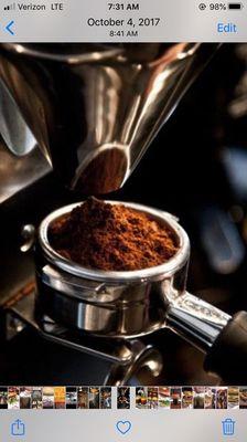 Fresh ground espresso