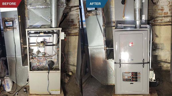 Ensuring our clients stay warm all season! This new furnace installation brings energy savings and comfort.