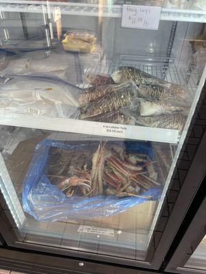 Frozen seafood section