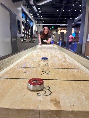 Bar area shuffle board