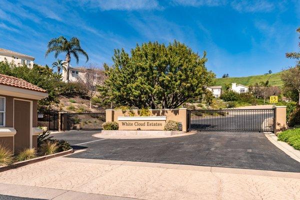 White Cloud Estates Entrance into gated community