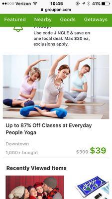 Running another Groupon deal.