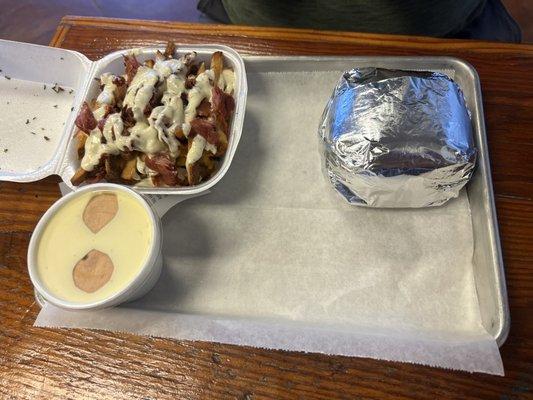 Loaded fries and banana pudding