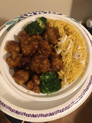 A. L15. General Tso's Chicken Lunch Special extra $0.50 for chicken fried rice